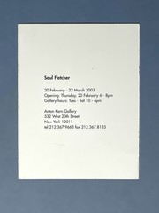 Saul Fletcher (1967-2020) Art Show Announcement Card 2003 – Anton Kern Gallery
