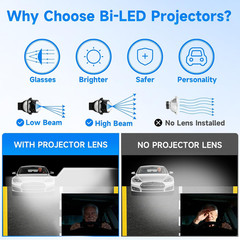 500% Brighter LED DRL Projector Headlight Assembly Compatible with 2007 2008 200