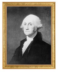 George Washington Photograph in a Aged Gold Frame