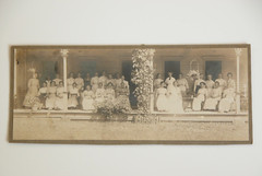 Steinhaus Family Photo Ladies Vtg Orig. 1910s 20s Sepia Tone Porch Photograph