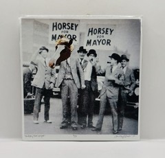 2012 Mixed Media Art “Horsey For Mayor” 2/50 Signed Black White Photo Horse