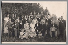 Photo postcard wedding wedding party accordion violin musician Minden (f1214)