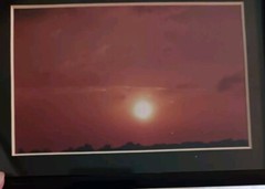 Set Of Sun And Moon Moody Photos In Black Metal Frames 7.5 X 5 In