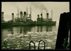 Hamburg 1954 – Steamships in Port at Ice – 1950s – Photo 10x7cm