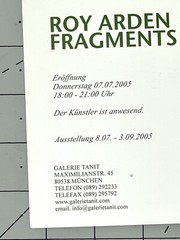 Roy Arden (b. 1957) Art Announcement Card 2005 Munich