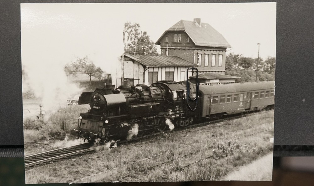 Photo Steam Locomotive Triptis GDR Station 1977 Building Train Saale Orla Kreis Haus Image
