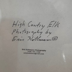 Eric Kottmann Signed Photo Print High Contry Elk Montana Wildlife Art