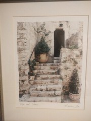 Original Art Print «Steps and Stones» Maureen Love Matted Framed 20×24″ Vintage