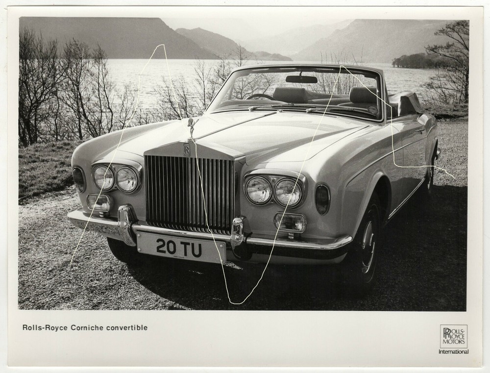 22x16cm Old Work Photo 1971 Rolls Royce Corniche Convertible Vintage Photo