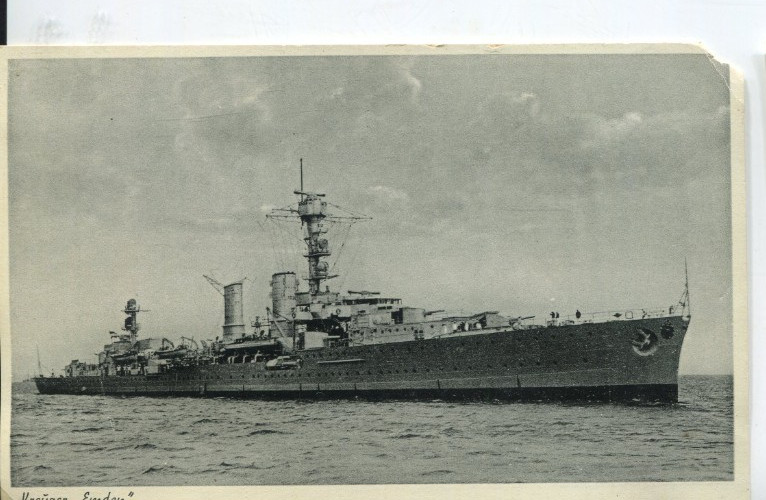 Old photo postcard cruiser ship «Emden», 9x13cm