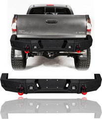 For 2005-2015 Toyota Tacoma Steel New Rear Bumper with Lights&D-Rings（Black Text
