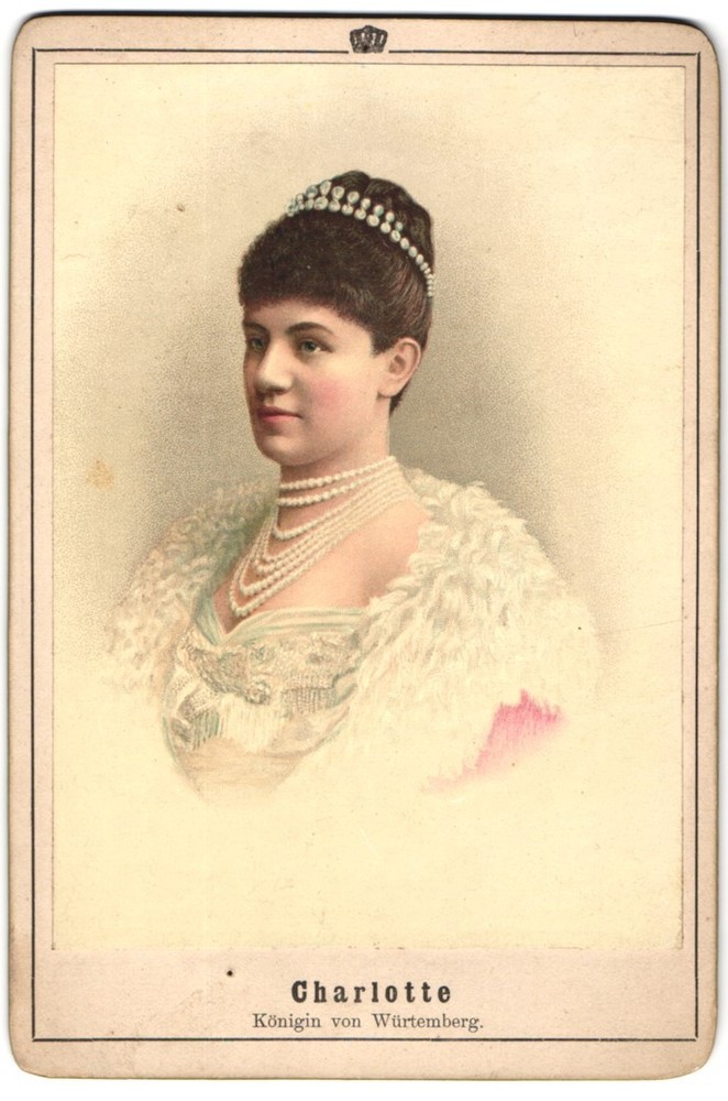 Photograph lithograph, Charlotte zu Schaumburg-Lippe, Queen of Württemberg