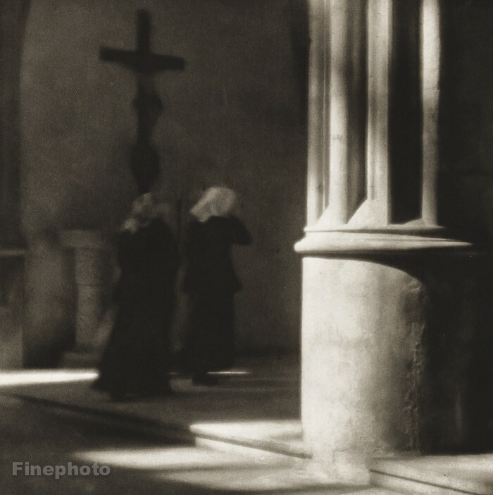 1925/56 JOSEF SUDEK Vintage Crucifix Catholic Church Nuns Religion Photo Gravure