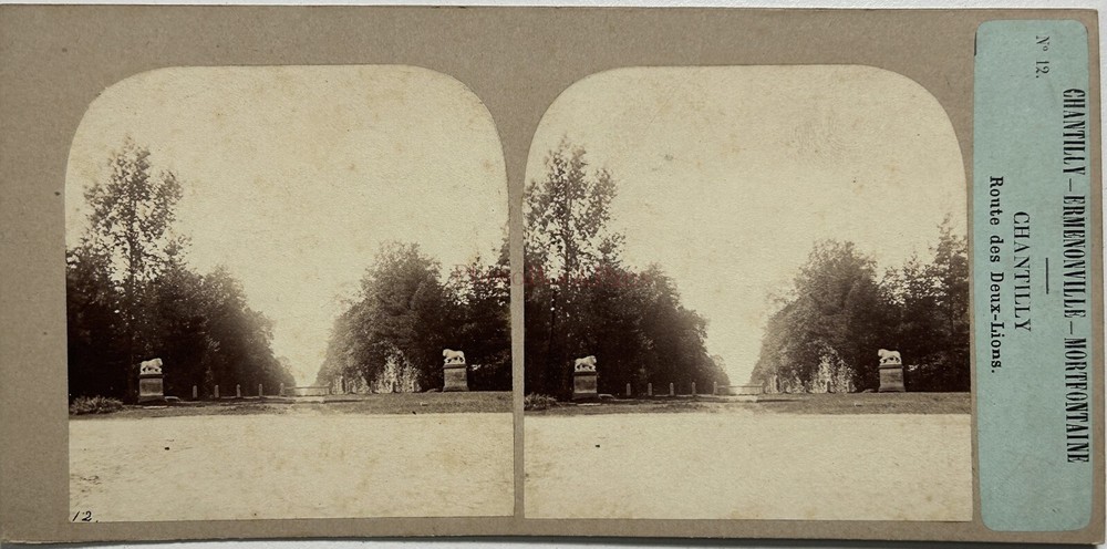 France Chantilly Route Of The Two Lions C1858 Photo Stereo Vintage Album