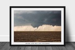 Tornado Photography Print: Kansas Storm Dirt Field Thunderstorm Weather Photo