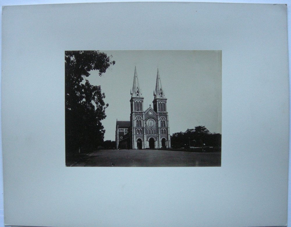 Saigon Vietnam Cathedral Notre Dame 1885 Albumin Photo Ho Chi Minh City