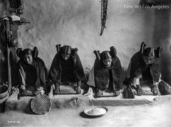 Edward Curtis Photo -Four Hopi Women Grinding Corn, 1906