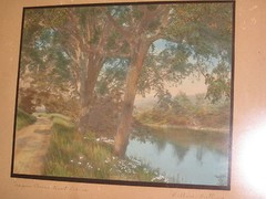 WALLACE NUTTING HAND COLORED «UPPER CONNECTICUT DRIVE» SIGNED FRAMED 17.5″ X 14″
