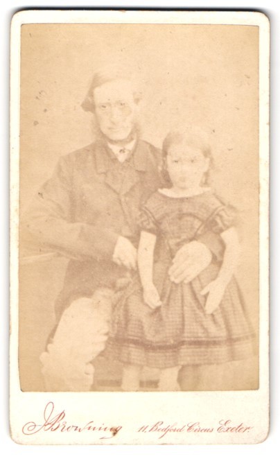 Photograph J. Browning, Exeter, Bedford Circus 11, An Elderly Gentleman with a k
