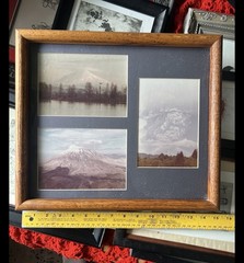 Vintage Orig Art Portland Oregon Mt St Helens Eruption Photo Series Wood Frame