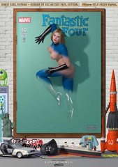 Invisible Woman SEXY Jessica Alba Fantastic 4 MARVEL Comic A3 Print Cover Girls
