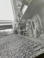 5 by 7 Black and White 35mm Film Photography Hand Made Darkroom Print Railroad