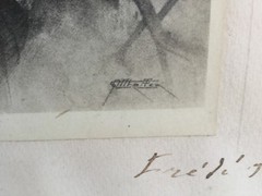 Dated 1923 French Photograph Signed Inscribed Man Cutting Fruit – Old Estate