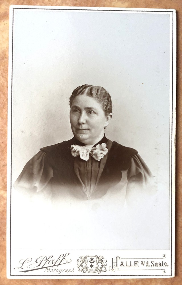 CDV photo around 1900, noble woman, Halle a.d. Saale