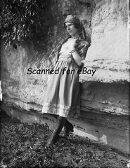 4 GLASS NEGATIVES WOMAN IN HIGH LACED BOOTS FASHION 1930s – SOCIAL HISTORY