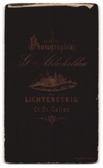 Photography by G. Abderhalden, Lichtensteig, CDV. Portrait of a woman with…