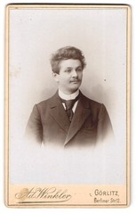 Photograph Ad. Winkler, Görlitz, Berliner Str. 12, young man with moustache