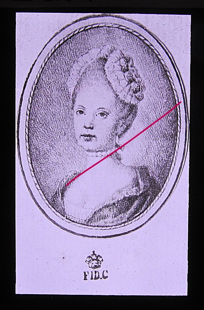 Mozart Wolfgang Amadeus Konstanze Weber/Mozart old glass picture 8.5 x 10 cm