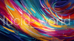 Digital Art Brushstrokes Glowing Patterns Colorful Abstract Wall Art Print 8 PNG