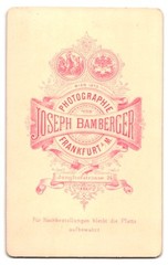 Photograph Joseph Bamberger, Frankfurt a. M., Junghofstrasse 24, portrait elega