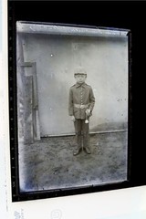 Great Vintage Glass Negative 18×13 – Boy in Uniform with Pickelhaube – 1910-1918