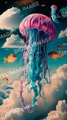 Digital Art Picture Image Photo Wallpaper Background Desktop AI – 3D Jellyfish