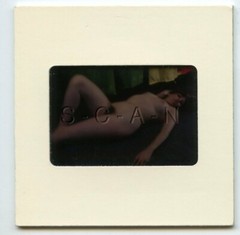 Org Camera Club Nude 1960s 35mm Slide / Negative- Super Endowed Woman- Bow #31