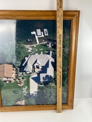 Professional Aerial Photo of a Midwest Lake Home Mansion Framed 23″x18.5″ 2000