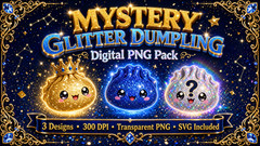 Glitter Dumpling PNG, You’re a Glitter Dumpling, Squishy Kawaii Cute Food Design