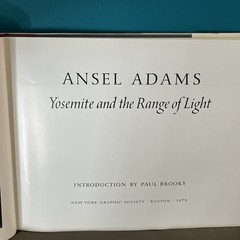 STATED FIRST PRINTING HB/DJ YOSEMITE AND THE RANGE OF LIGHT By ADAMS ANSEL Book