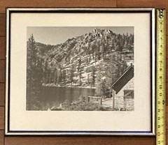 Vtg Jim Hildinger Signed Black & White Photograph Upper Angora Lake Tahoe Framed
