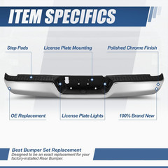 Rear Bumper Step Pad Compatible with 2009-2024 Dodge Ram 1500 2500 3500, Non Hol