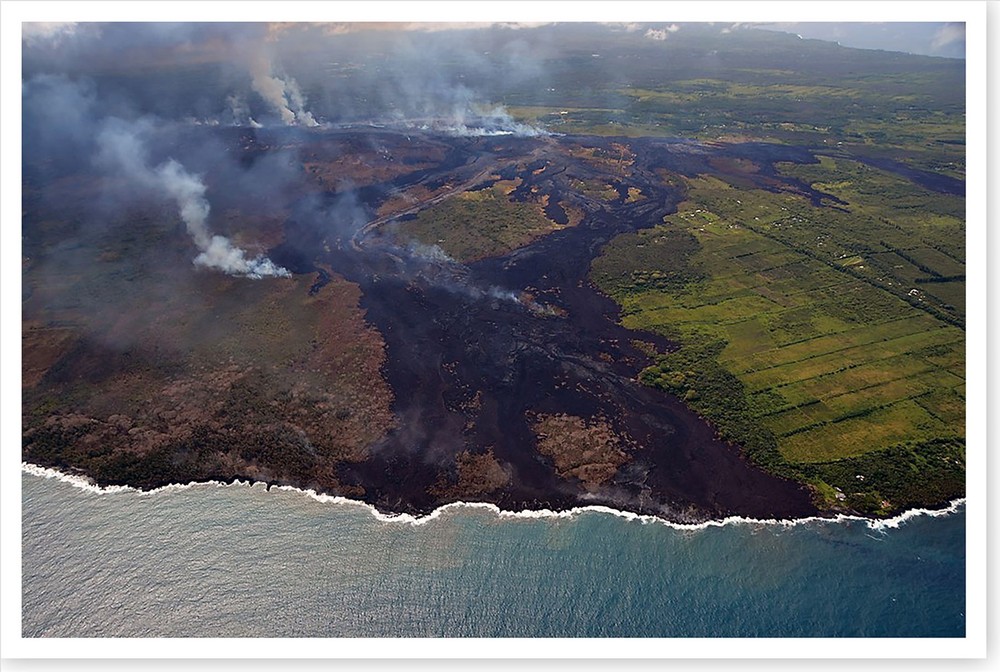 2018 Kilauea Volcano Pacific Ocean Entry Areas 8 x 12 Aerial Silver Halide Photo