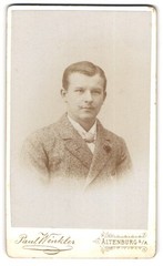 Photograph Paul Winkler, Altenburg S/A, portrait young man with upper lip ba