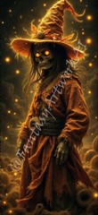 Halloween Scarecrow – Digital Image Phone Background AI Art, 10 images – #12