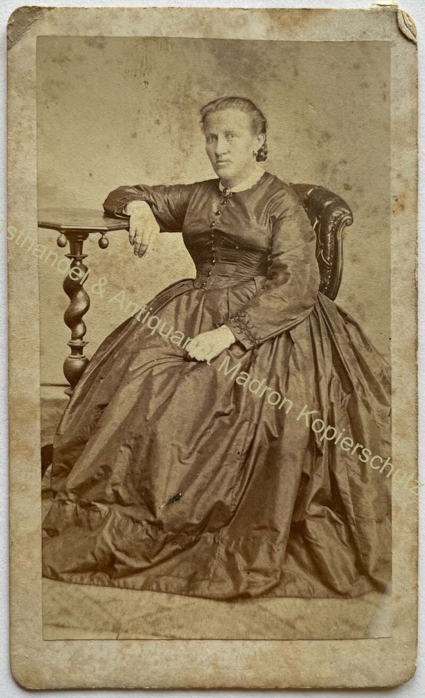 orig. CDV photo photograph around 1860 lady woman Sigmaringen Bak Ferdinand