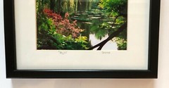 Signed Claude Taylor Monet’s Garden France Framed Matted Photograph 11×9