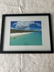 Framed Caribbean Beach Landscape Photograph 12×16 Black Frame Ocean Wall Art