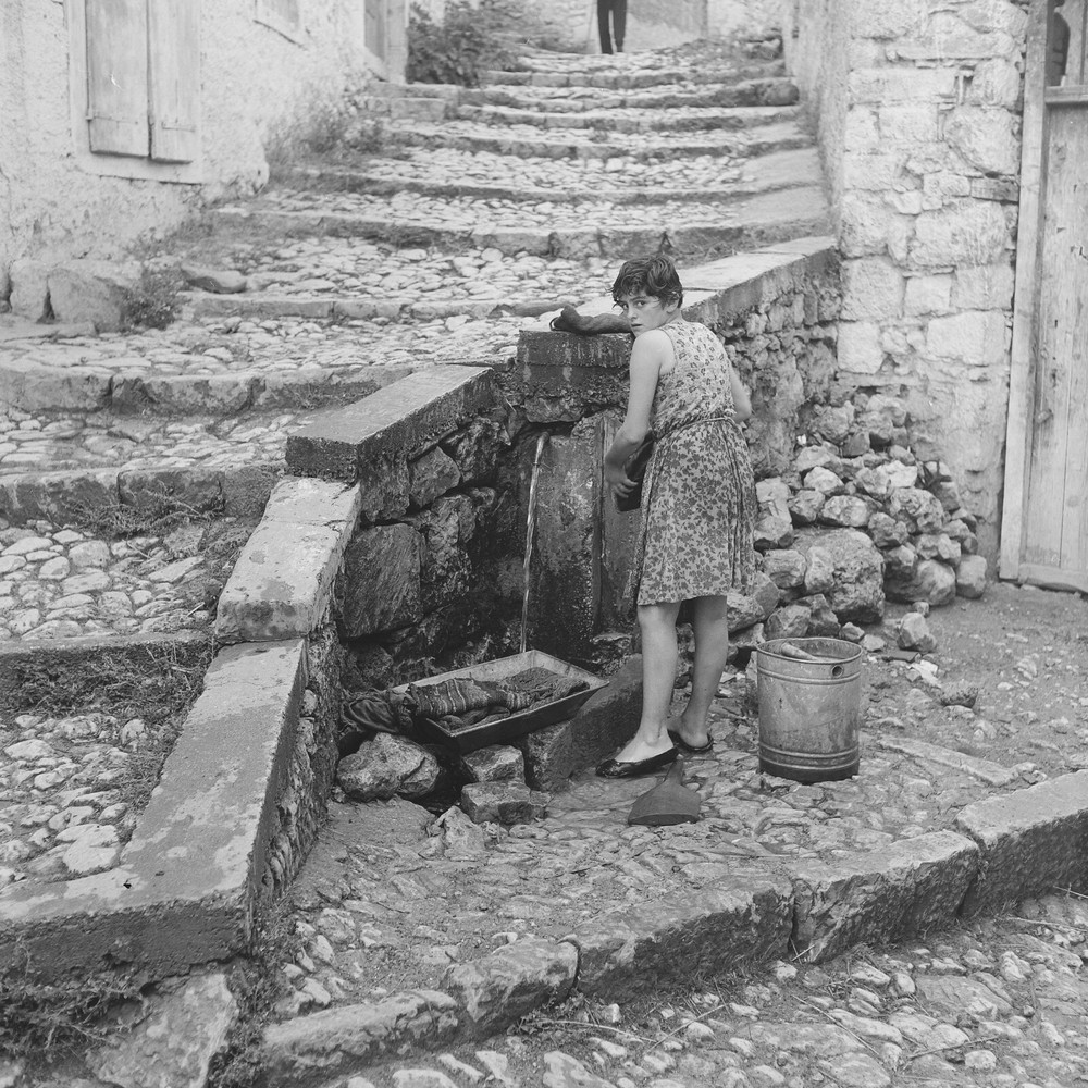 Baryte Print Photo Greece Child 1960 Size 30x30cm