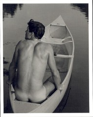 1990 Bruce Weber Nude Male Model Bare Bottom In The Canoe Art Photo Gravure